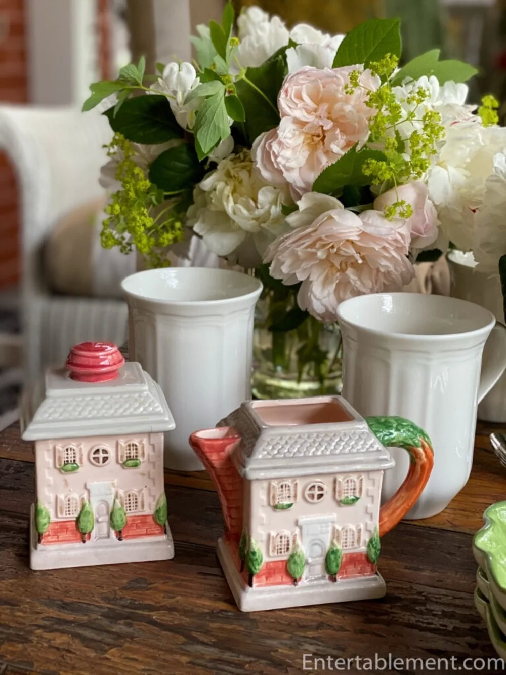 🏠💕VTG 1986 Fitz & Floyd Chateau Ceramic 3 Piece Teapot Complete Set RARE